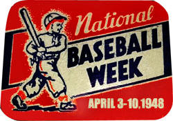 April 3-April 10, 1948 National Baseball Week decal